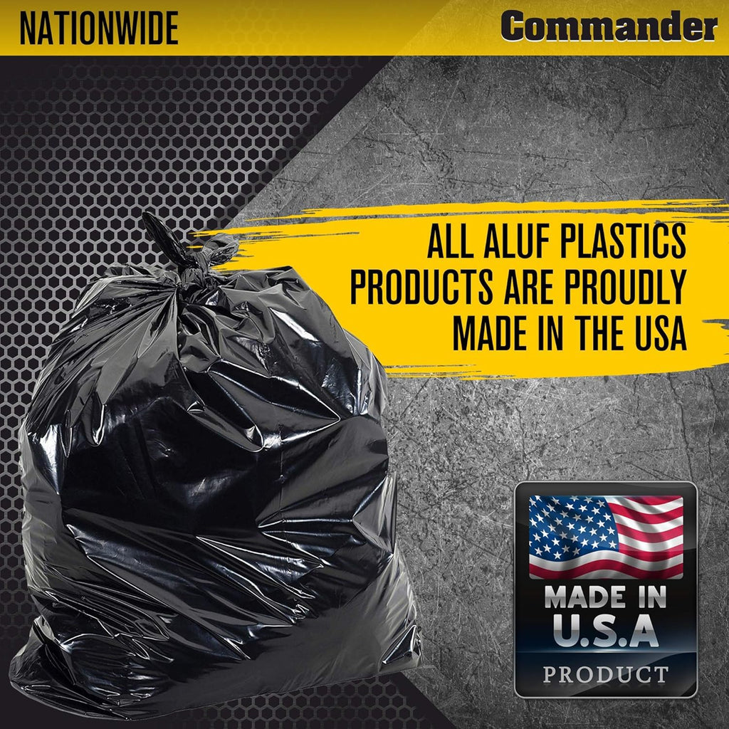 42 Gallon 4 MIL Black Heavy Duty Trash Bags Pack of 32 R844747
