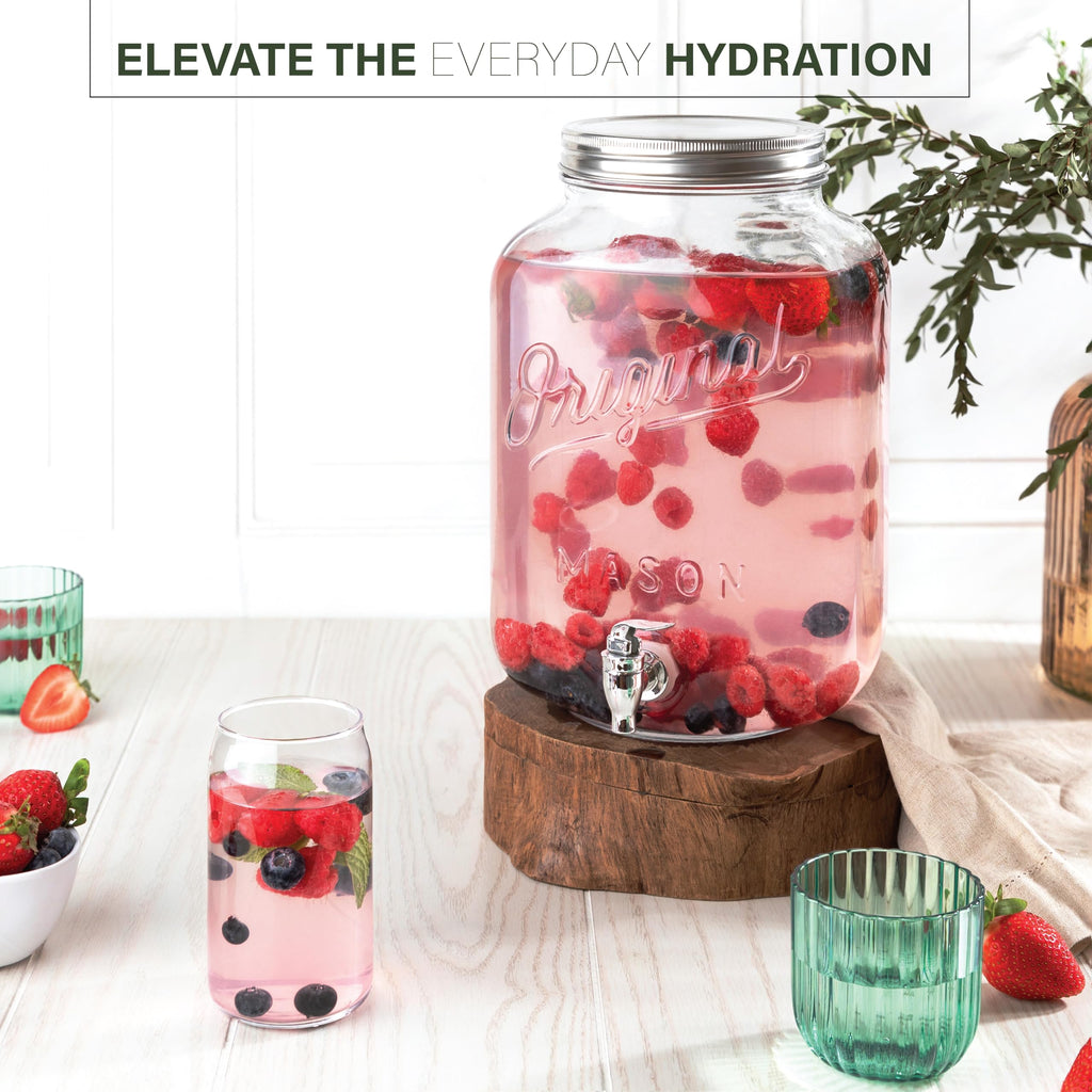 2 Gallon Glass Drink Dispenser with Spigot P40750