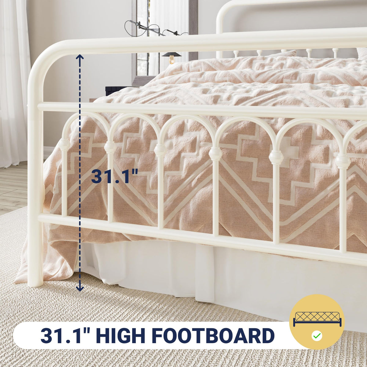 Full Size Metal Platform Bed Frame with Headboard C9680