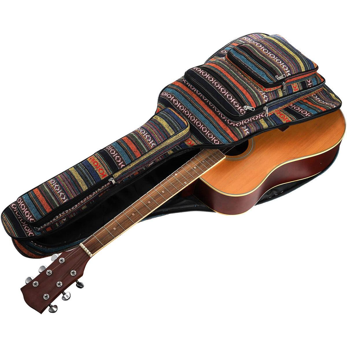 43 Inch Acoustic Guitar Gig Bag with Backpack Strap and 5 Pockets S986990