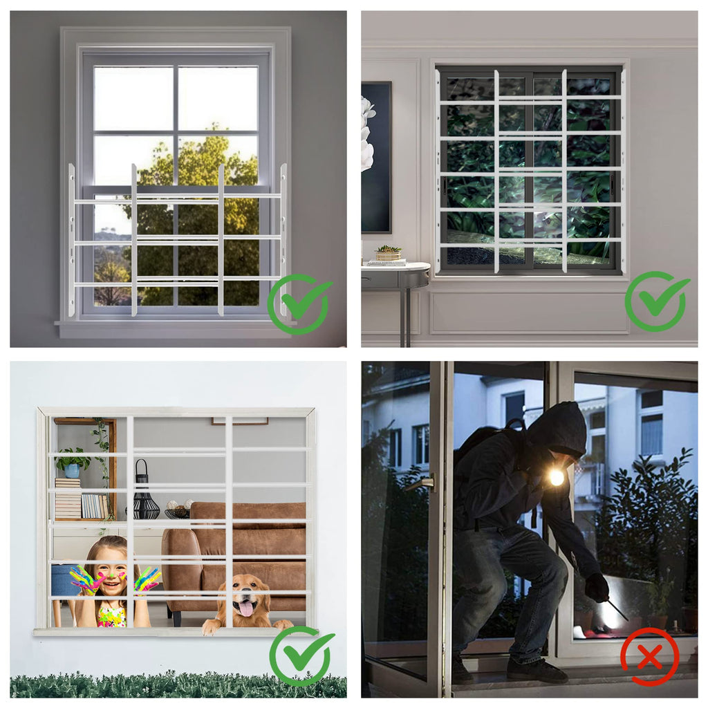 Black Adjustable Window Security Bars W509