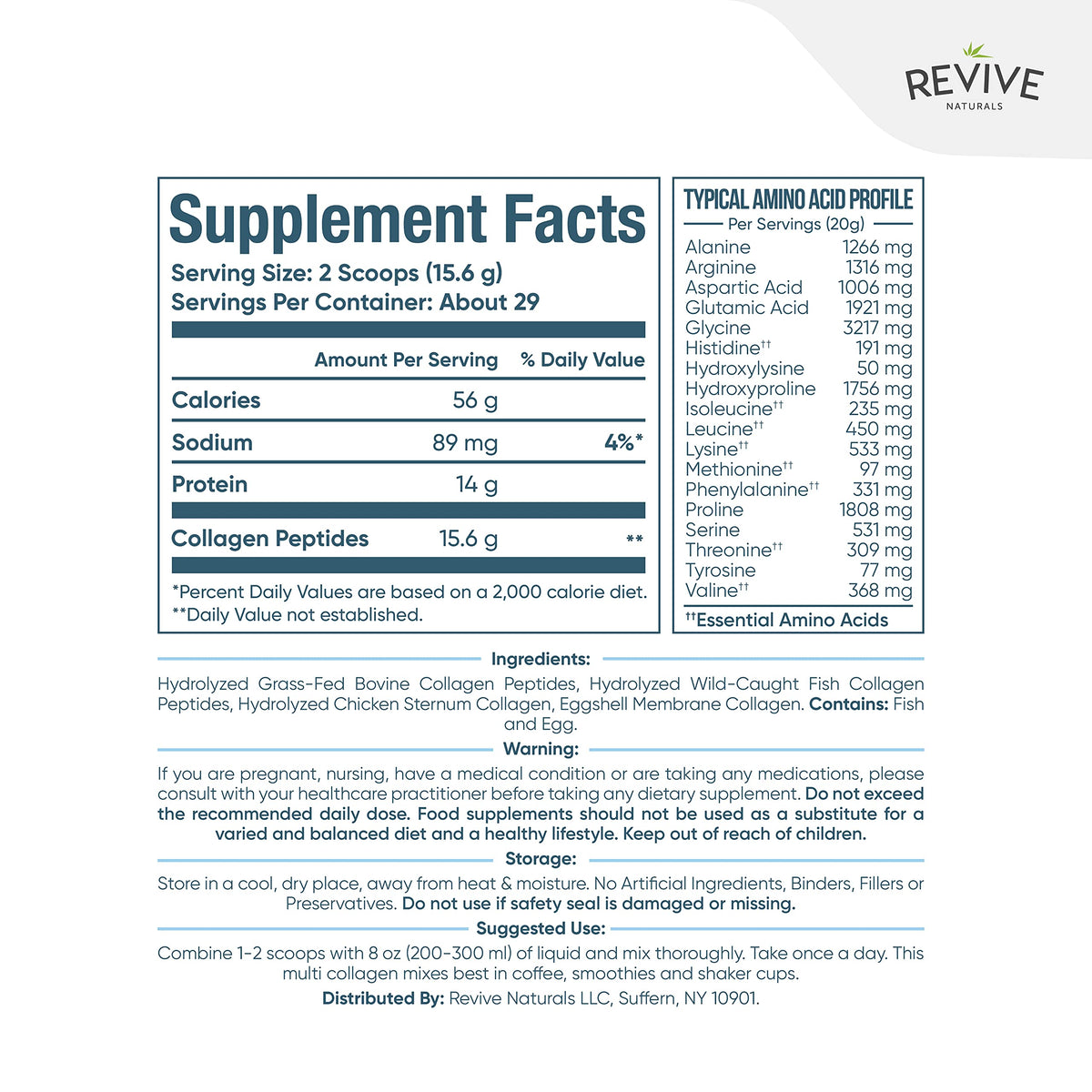 Multi Collagen Hydrolyzed Protein Powder 16oz U45499