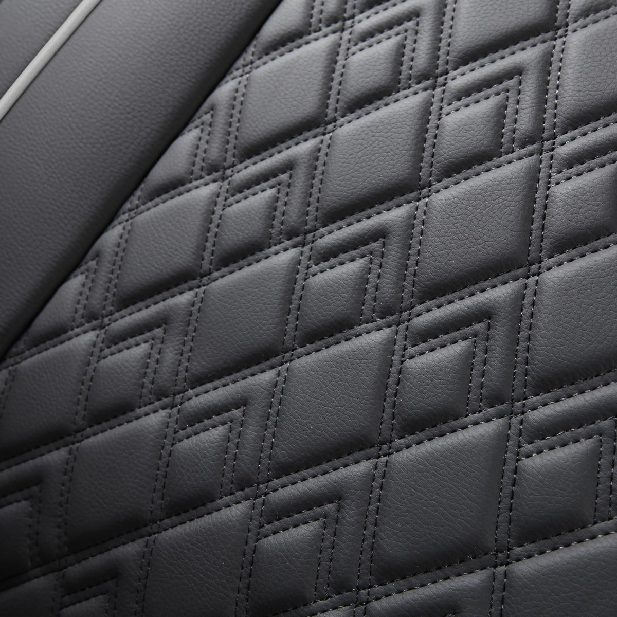 Leather Seat Covers for Chevy Silverado GMC Sierra, Custom Fit, Front Pair, Black Grey X3587