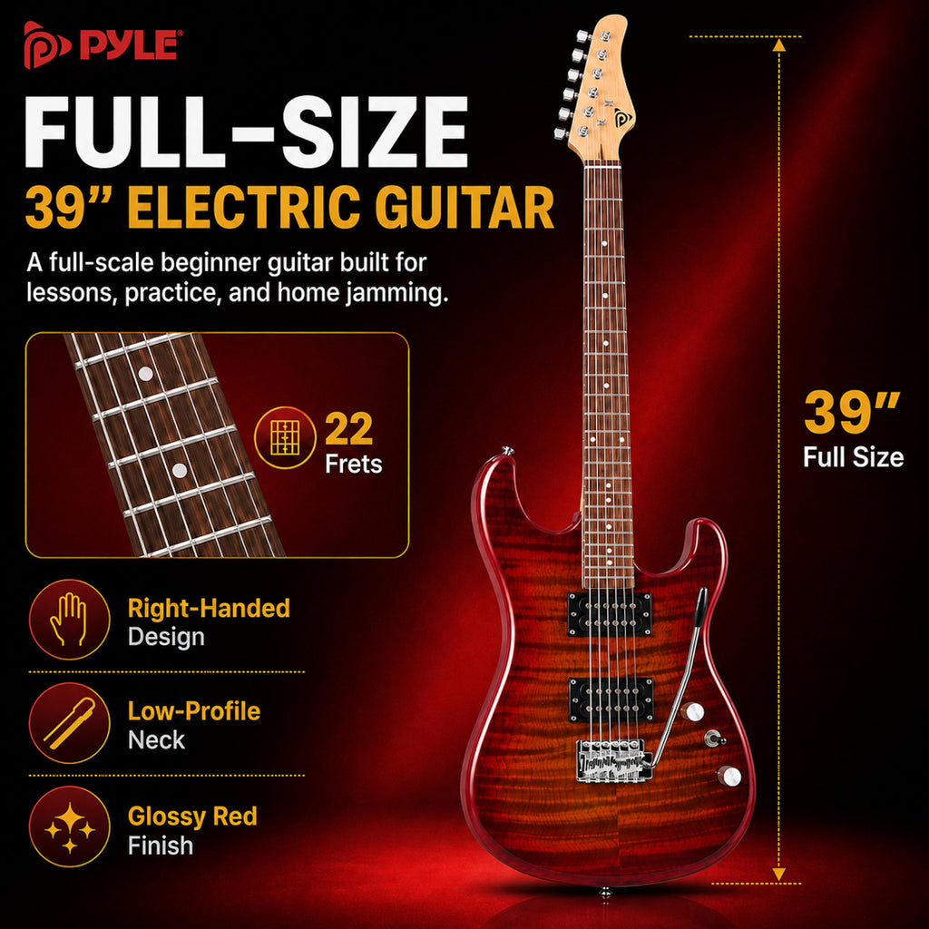Red Full Size Electric Guitar Kit with Amp P8417