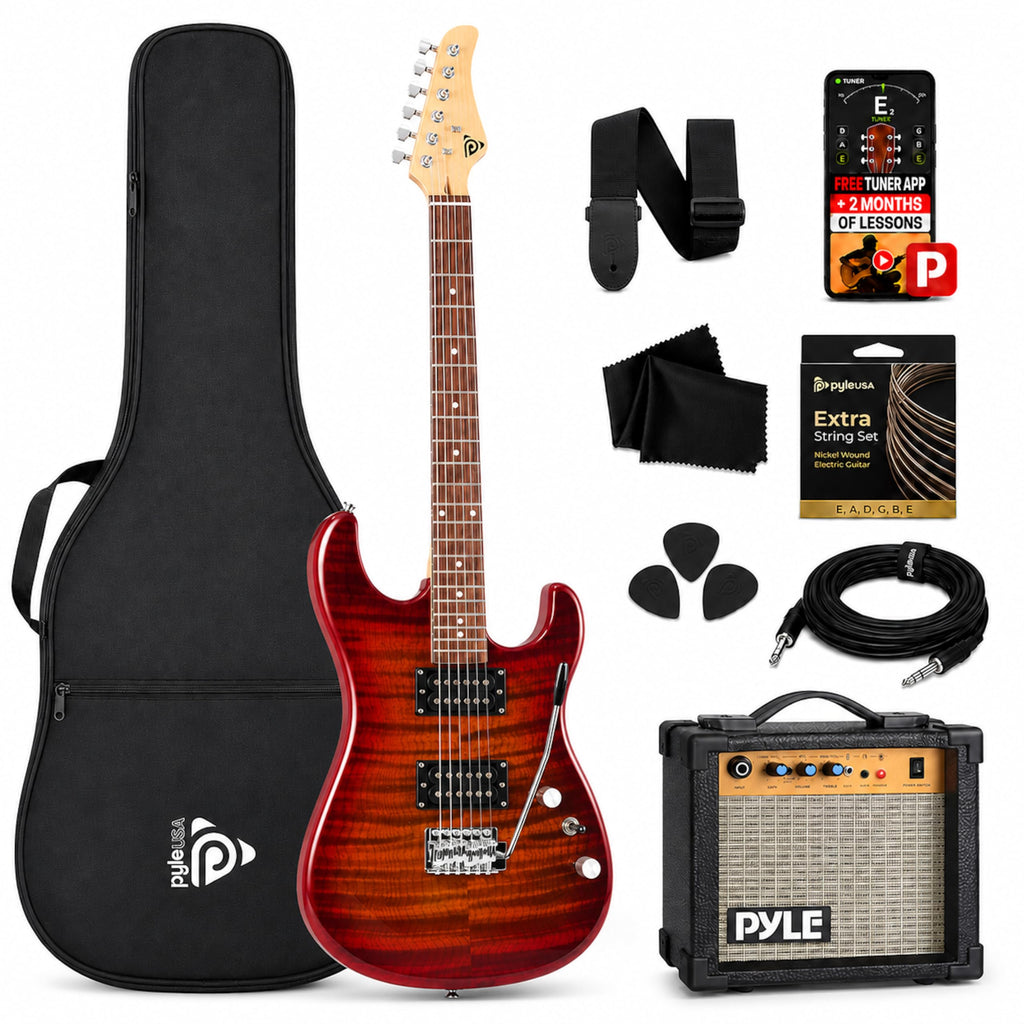 Red Full Size Electric Guitar Kit with Amp P8417