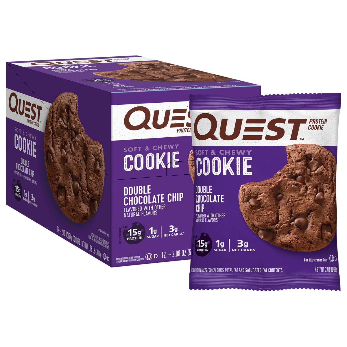 Chocolate Protein Shake Pack of 12 and Double Chocolate Chip Protein Cookie 12 Count N5380