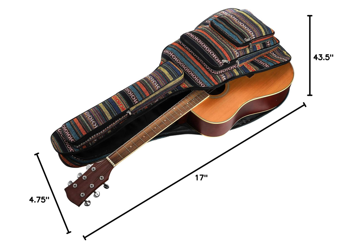 43 Inch Acoustic Guitar Gig Bag with Backpack Strap and 5 Pockets S986990