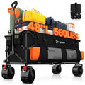 Collapsible Beach Wagon Cart with Big Wheels, 560lbs, Black Y375808