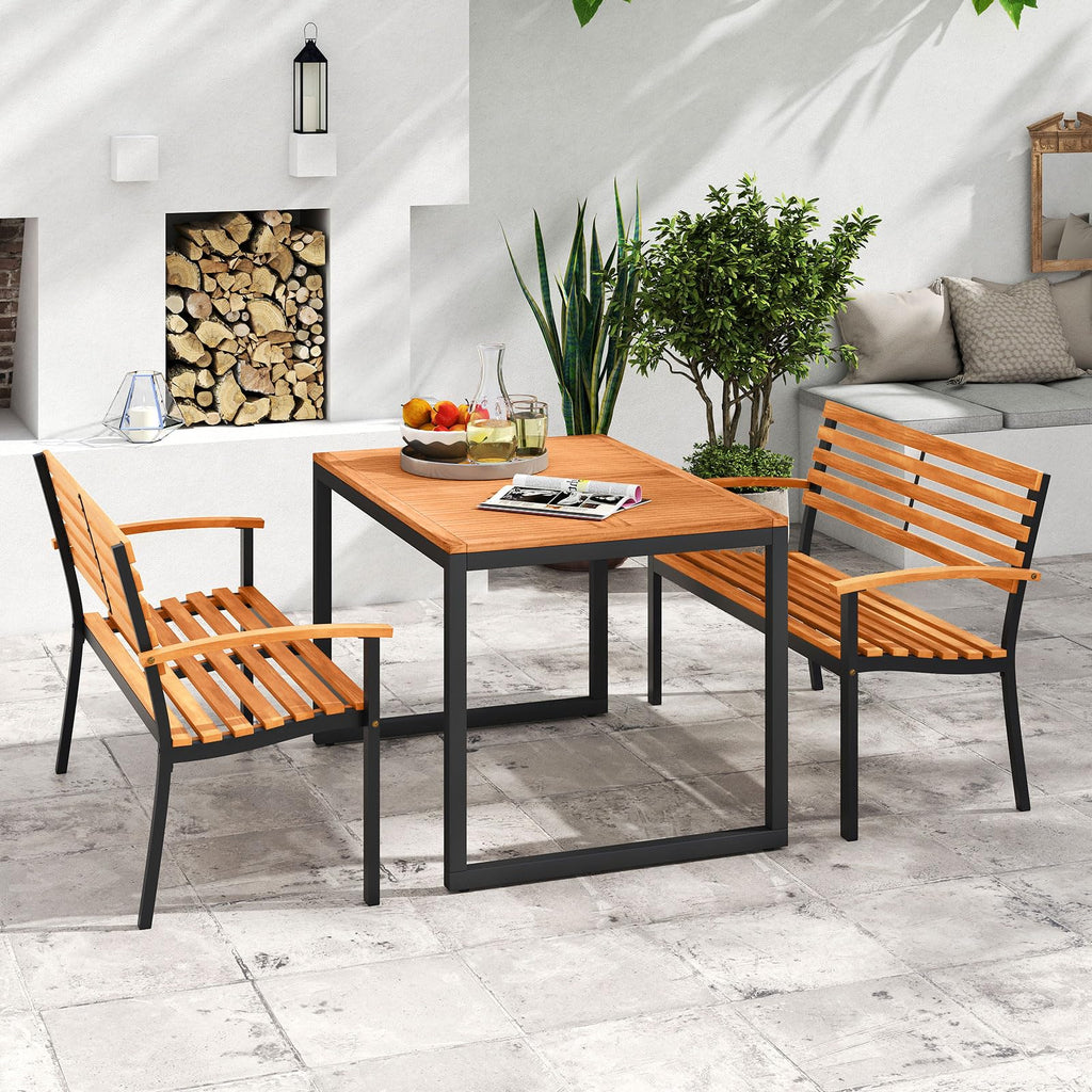 Acacia Wood 2-Person Outdoor Bench C4301