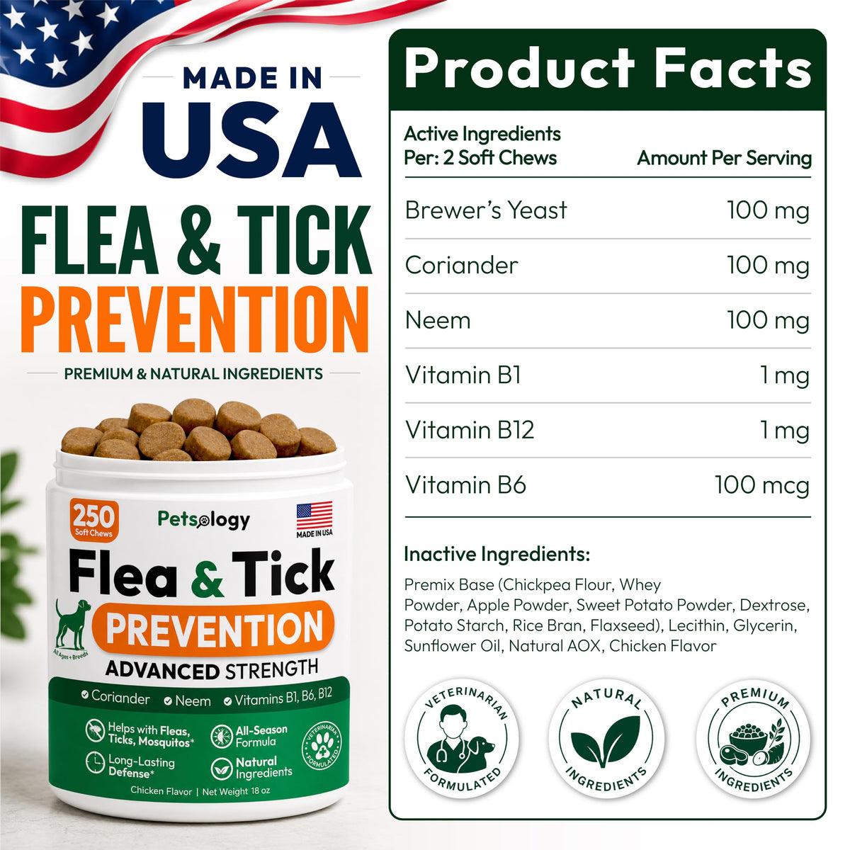 Flea and Tick Prevention for Dogs Chews V343044