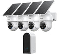 Wireless Outdoor Solar Powered 4-Cam Security Cameras A4009