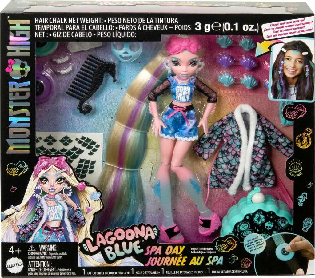 Monster High Doll with Hairstyling Clips, Hair Chalk & Tattoos P3105