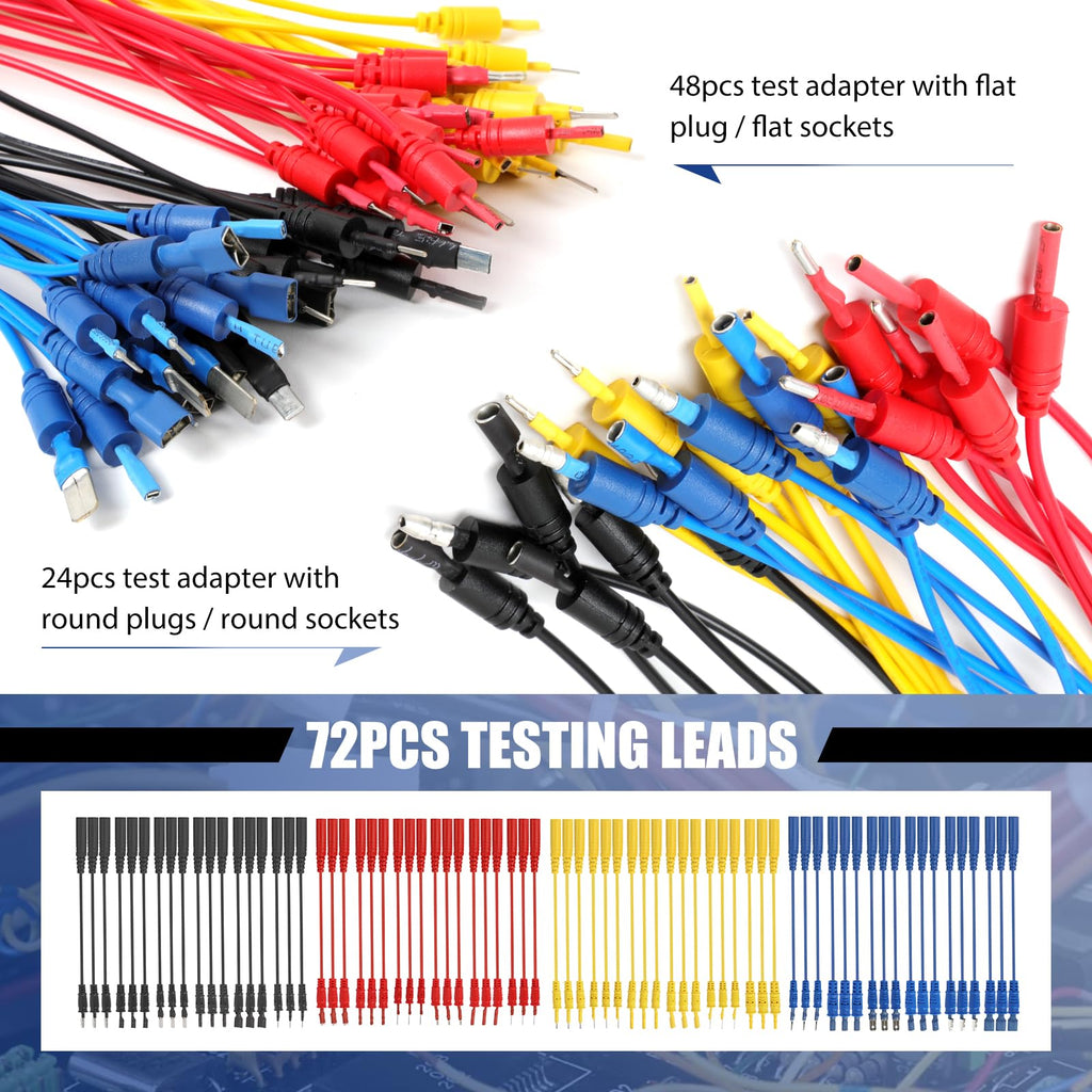 110 Pcs Automotive Circuit Test Lead Kit with Black Carrying Case A12417