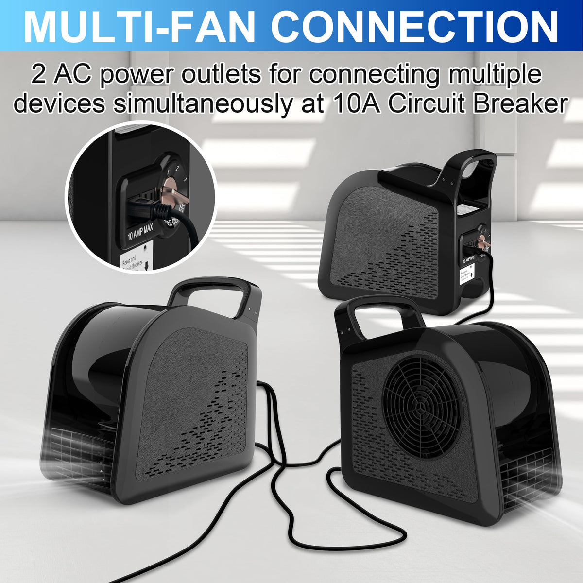 Portable High Velocity Floor Fan with 3 Speeds, Black L249544
