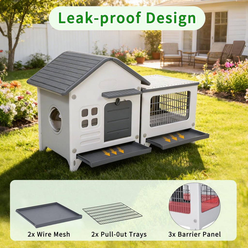 Plastic Rabbit Cage with Run L3340