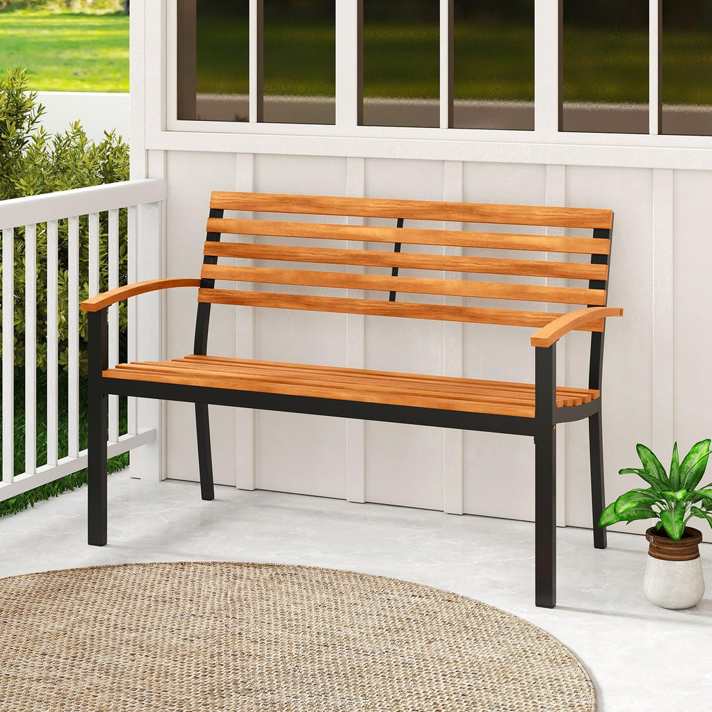 Acacia Wood 2-Person Outdoor Bench C4301