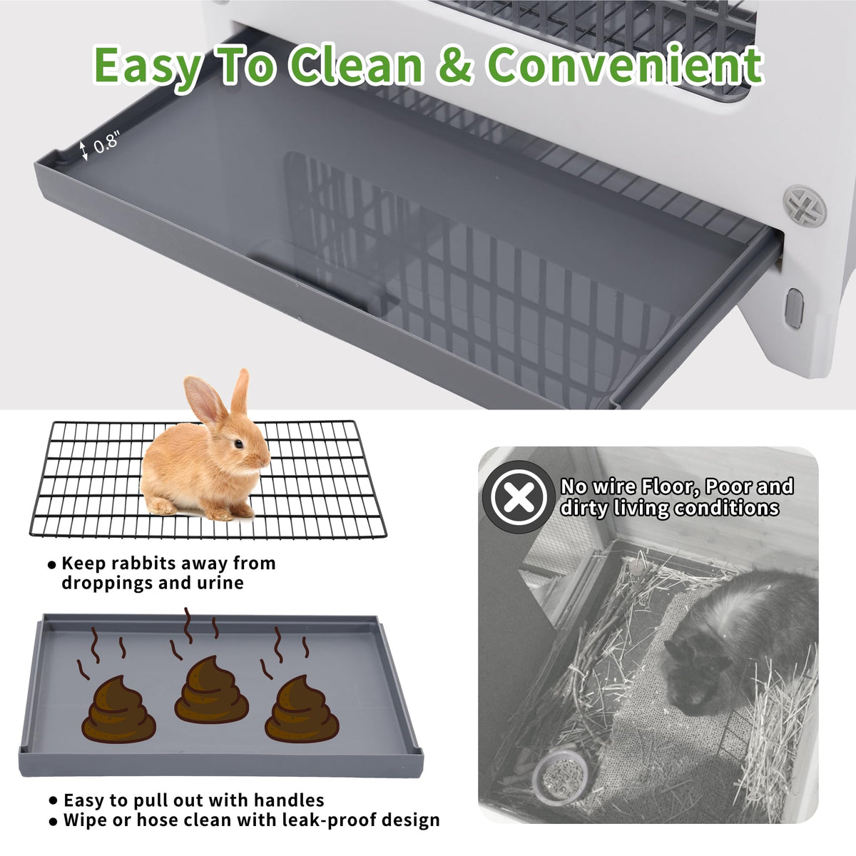 Plastic Rabbit Cage with Run L3340