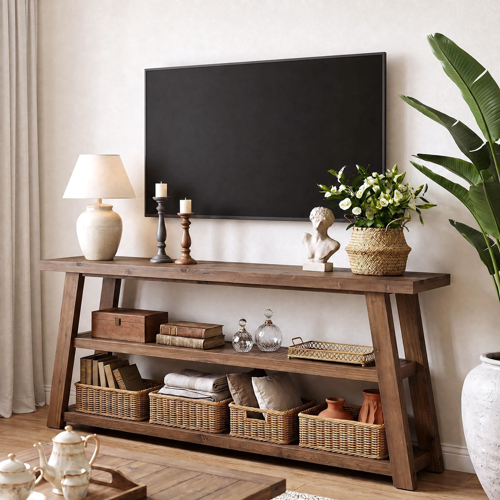 63" Solid Wood TV Stand F68782