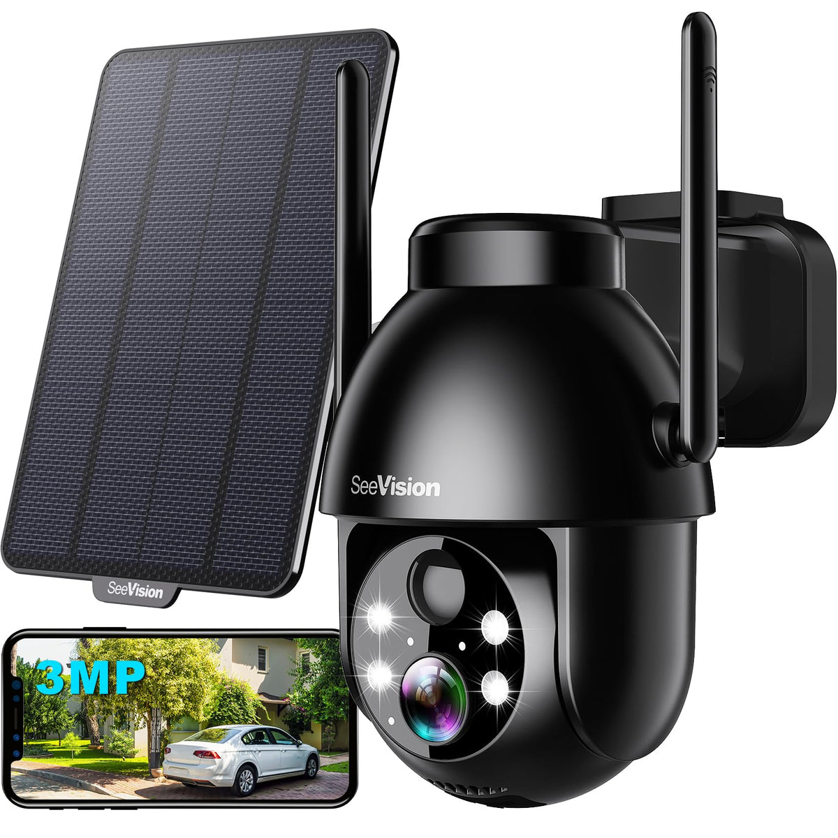 2K PTZ Wireless Security Camera with Spotlight B10731