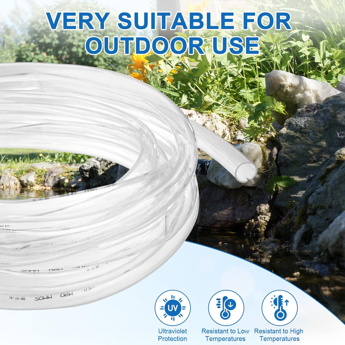 Clear 3/4" ID x 1" OD 100ft Flexible Vinyl Tubing J803884