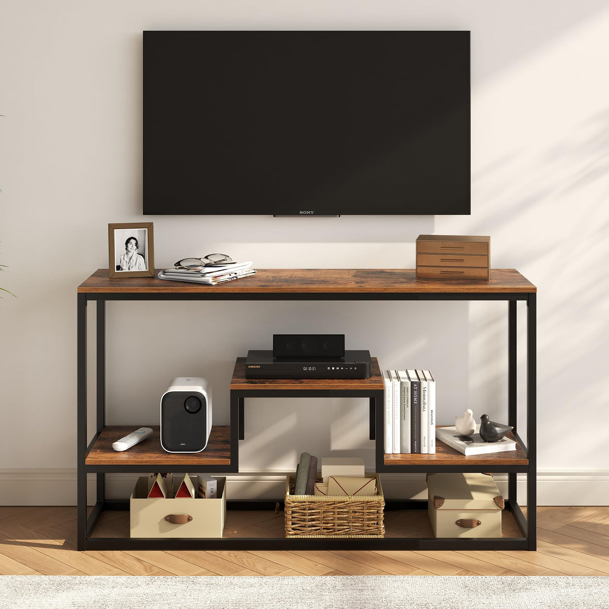 30" Tall Brown TV Stand Q555649