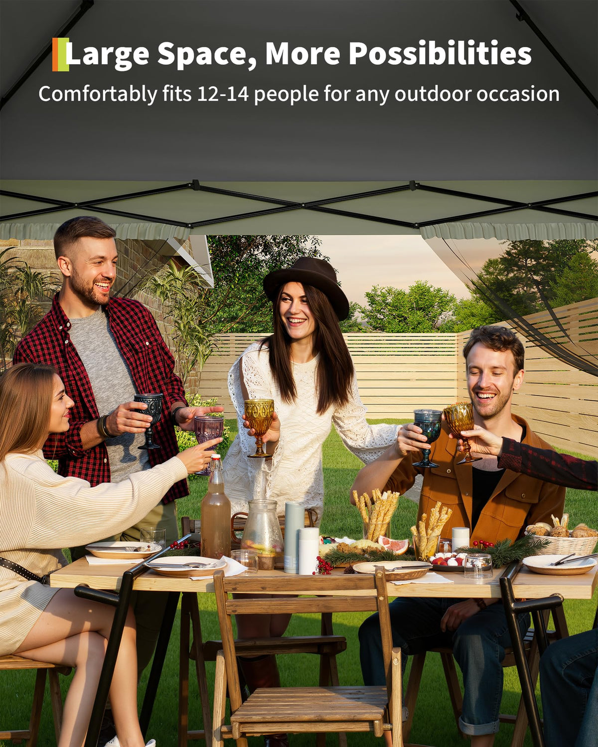 13x13FT Pop Up Gazebo with Mosquito Netting, Grey H154105