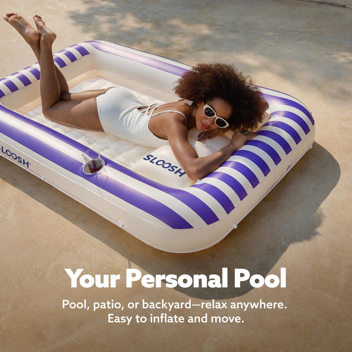 Inflatable Tanning Pool Lounger Float with Pillow E89260