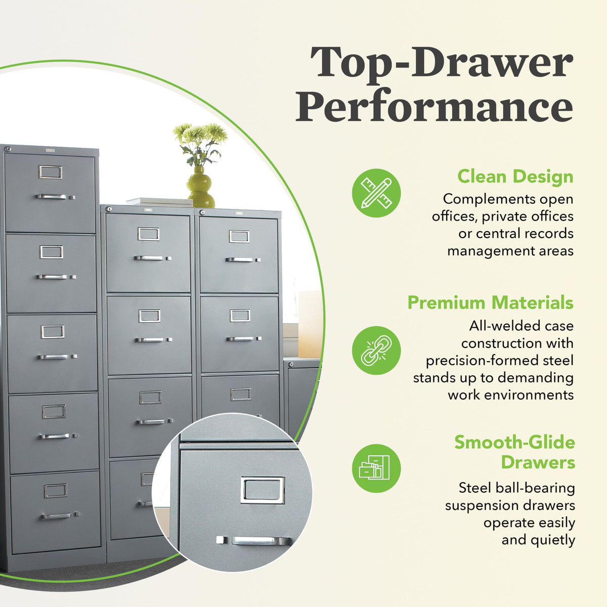 Black 4 Drawer File Cabinet L231052