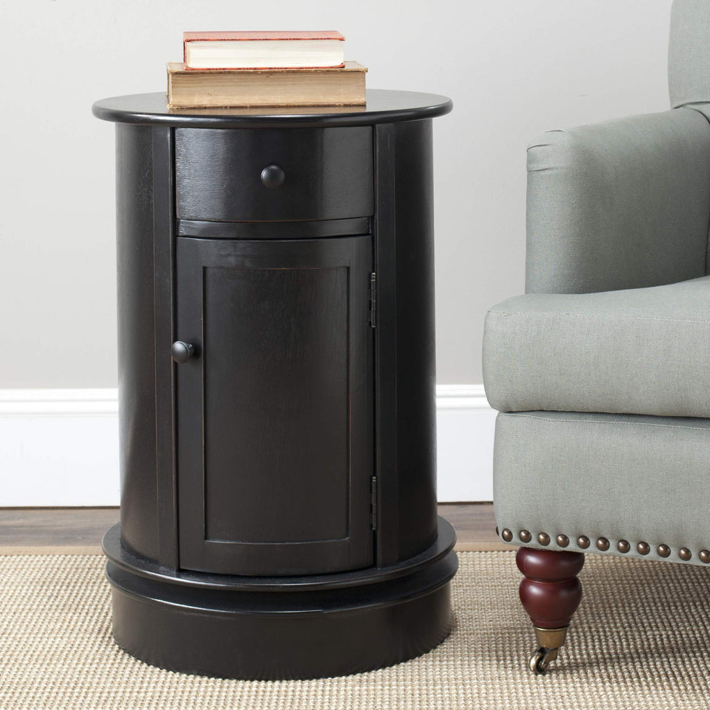 26" Dark Cherry Swivel Storage Accent Table F447207