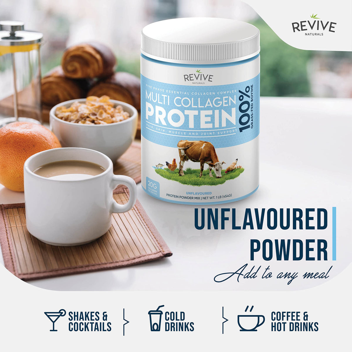 Multi Collagen Hydrolyzed Protein Powder 16oz U45499