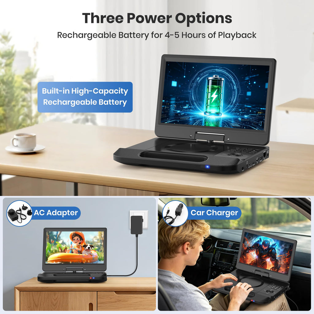 12.5" Portable Blu-ray Player with 10.5" 1080P Swivel Screen X68398