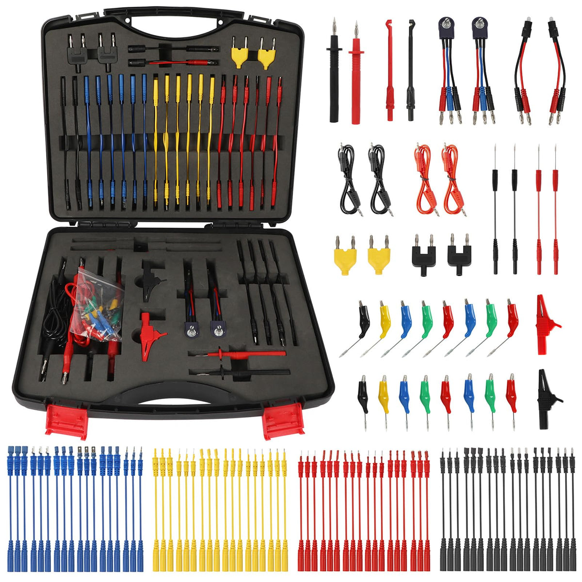 110 Pcs Automotive Circuit Test Lead Kit with Black Carrying Case A12417