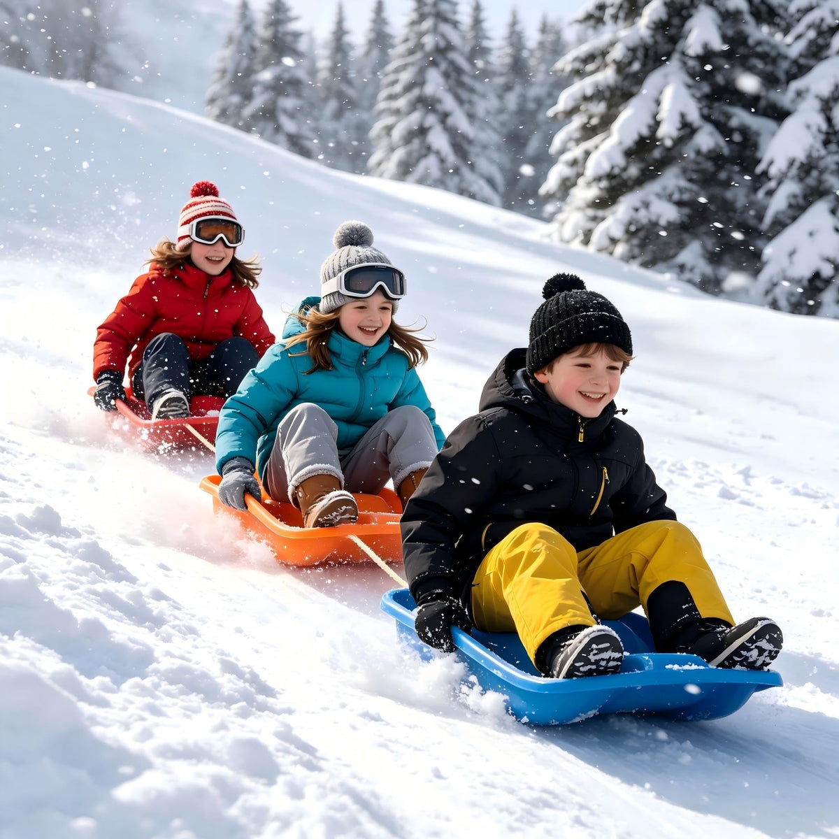 Plastic Snow Sleds with Pull Rope and Handles K8270