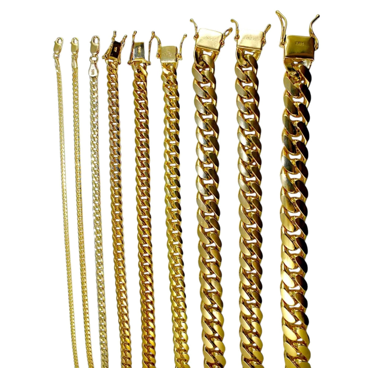 14K Yellow Gold Miami Cuban Chain 2mm-16mm W554