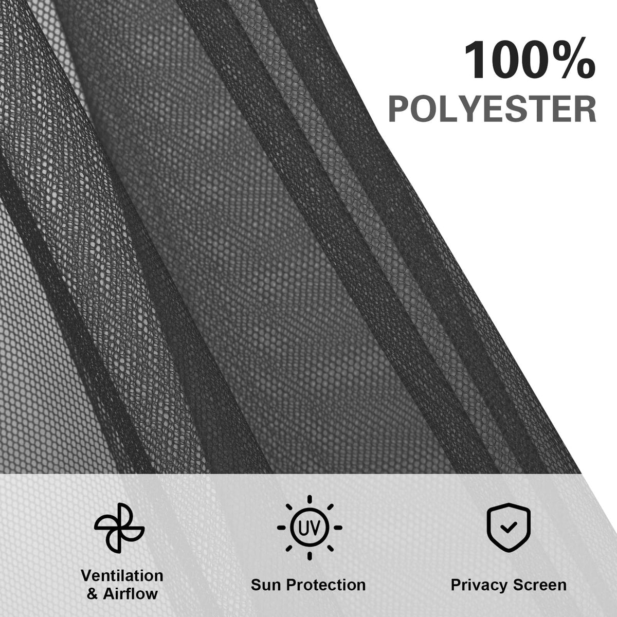 10' x 10' Black Gazebo Netting Screen Replacement I49650