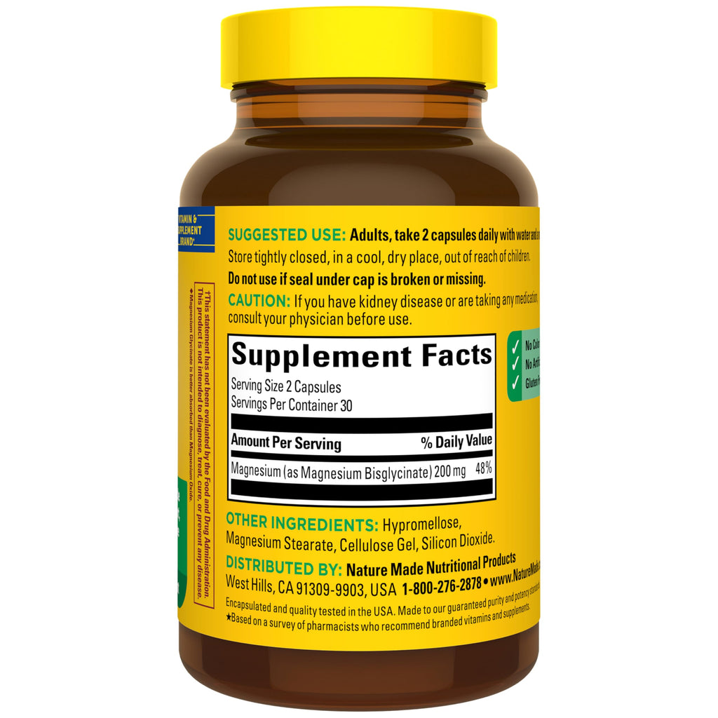 Magnesium Glycinate 200 mg 60 Capsules X7398