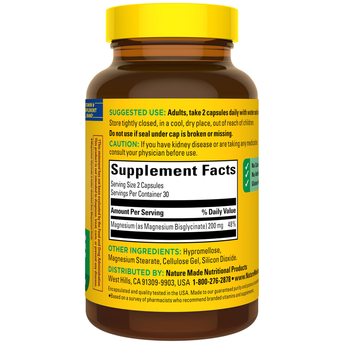 Magnesium Glycinate 200 mg 60 Capsules X7398