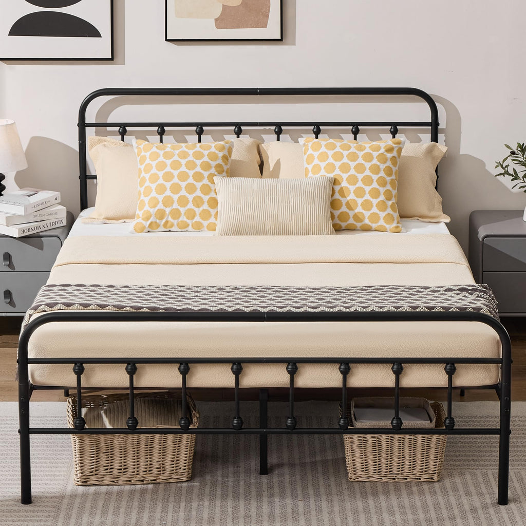Full Metal Platform Bed Frame with Headboard and Footboard A25210