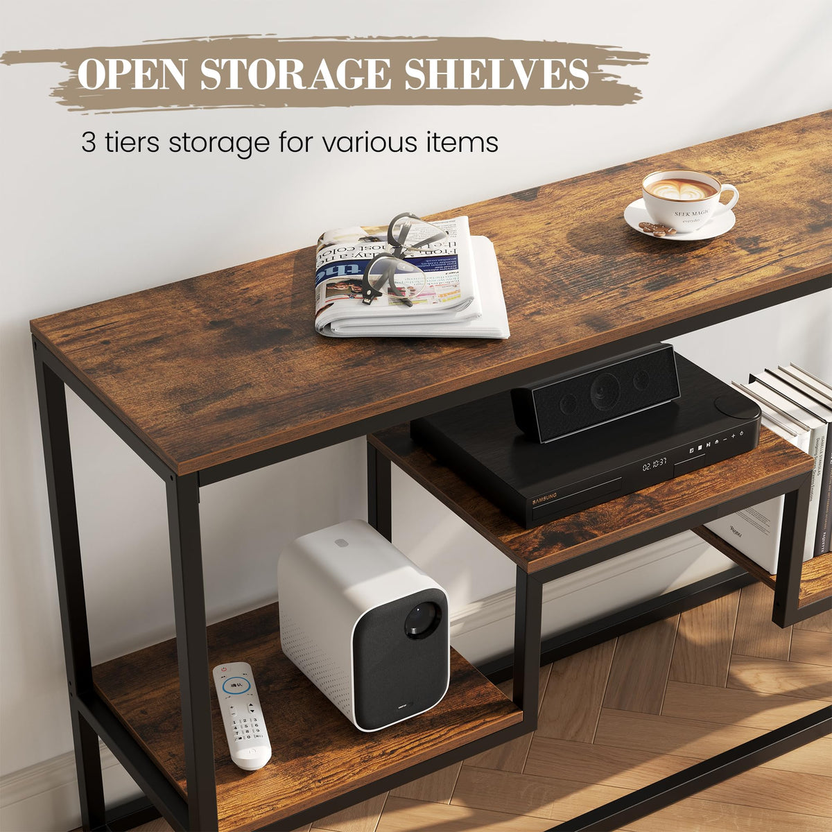 30" Tall Brown TV Stand Q555649