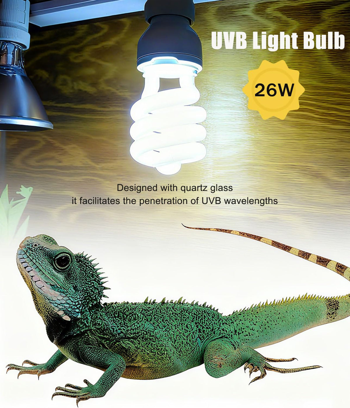 E26 Reptile UVB Light Bulb 26W 2-Pack N6365