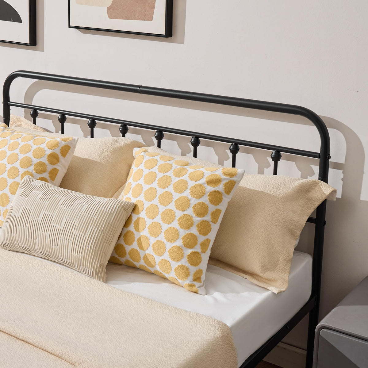 Full Metal Platform Bed Frame with Headboard and Footboard A25210