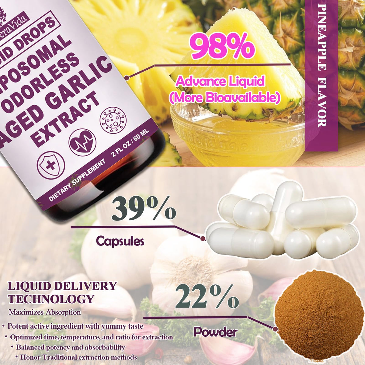 Organic Odorless Garlic Extract Liquid Drops 500mg I782
