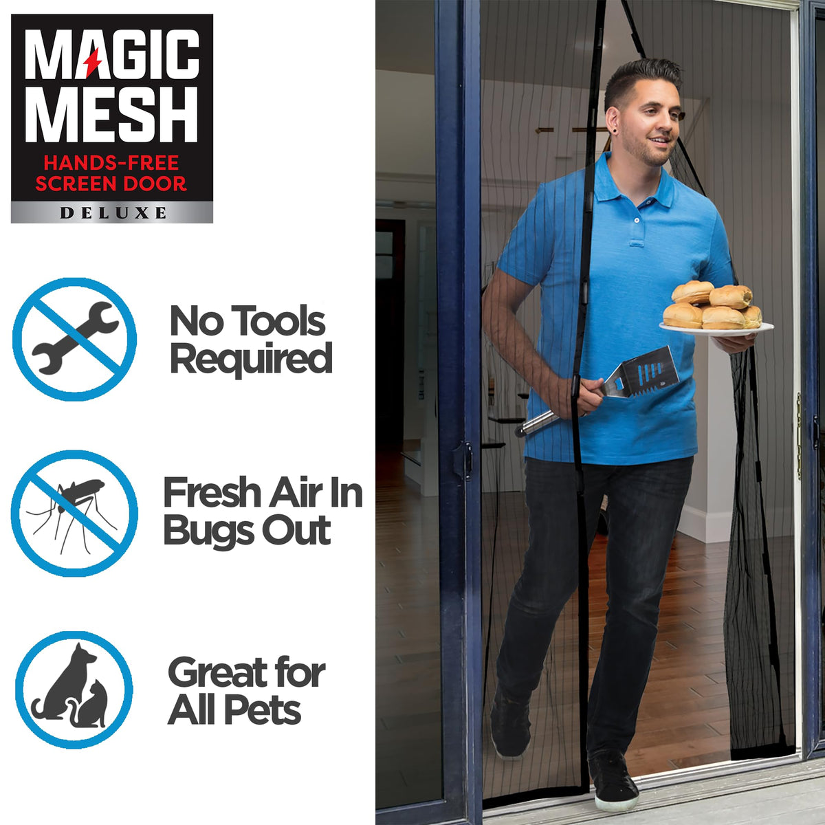 Black Magnetic Screen Door 39" x 83" E19330