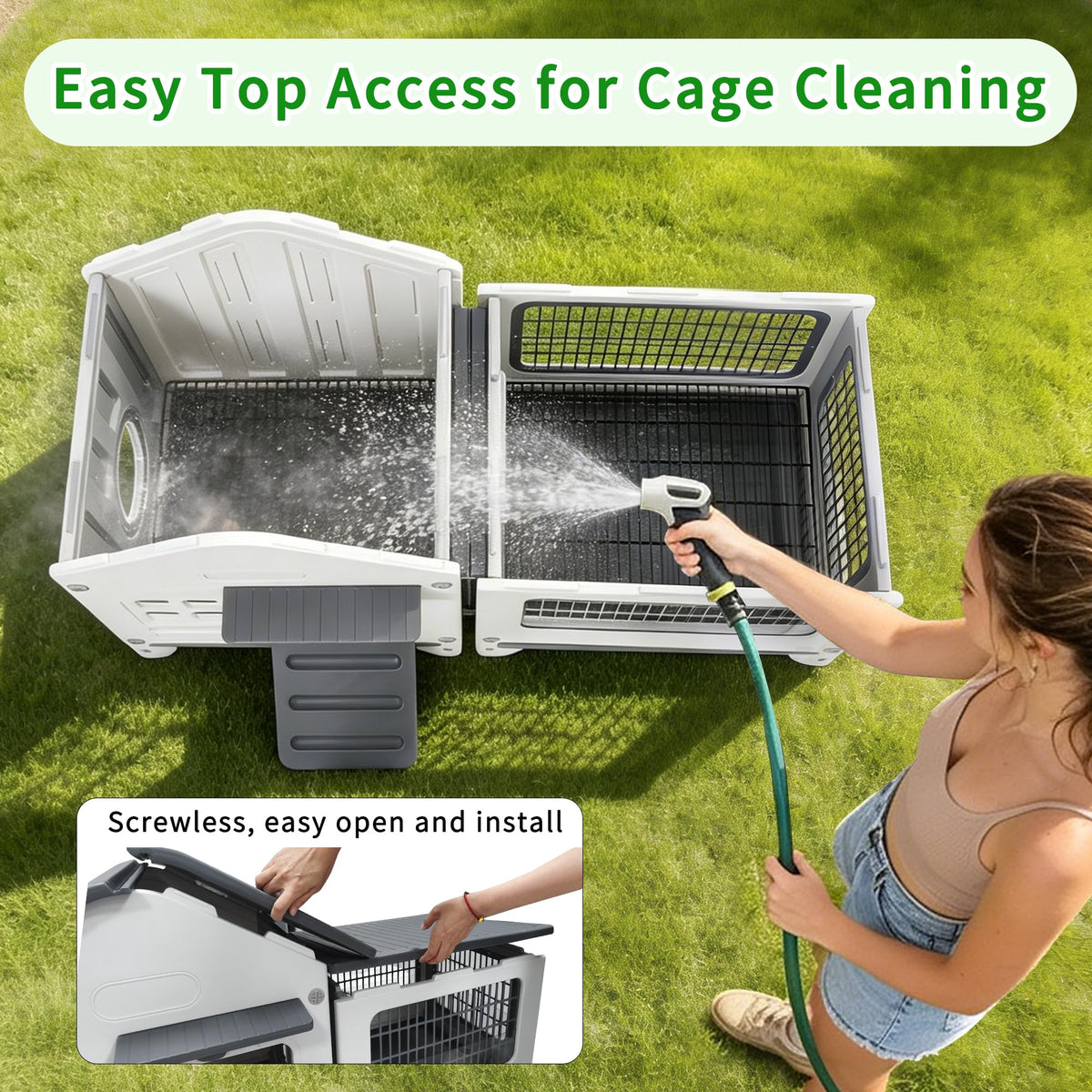 Plastic Rabbit Cage with Run L3340