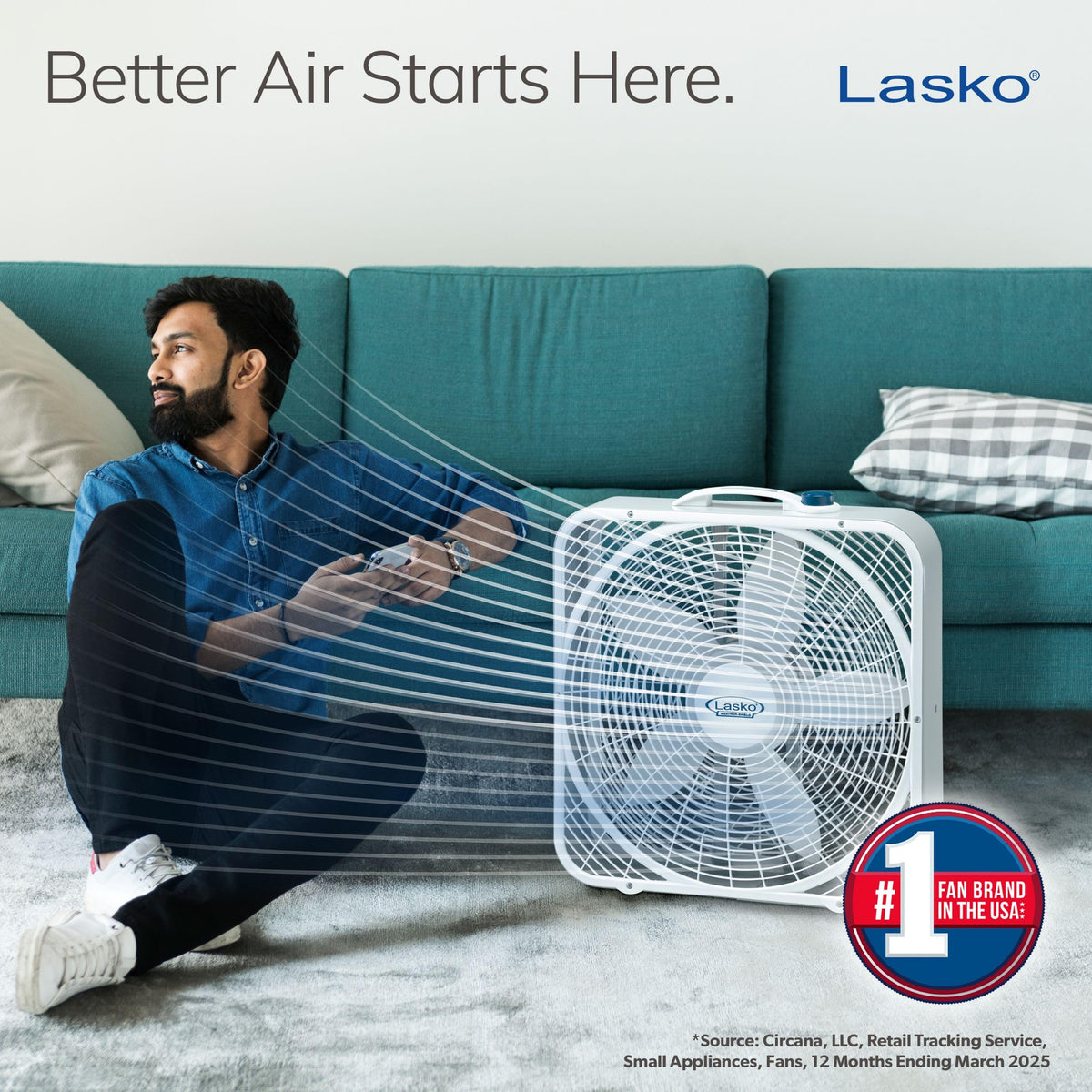 20 Inch 3 Speeds White Box Fan with Carry Handle G6507