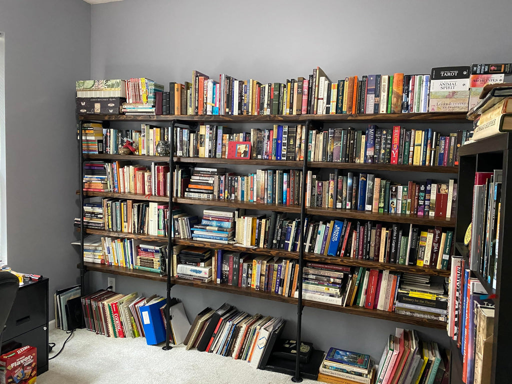 Industrial Pipe 5-Tier Wall Mount Bookshelf X438686