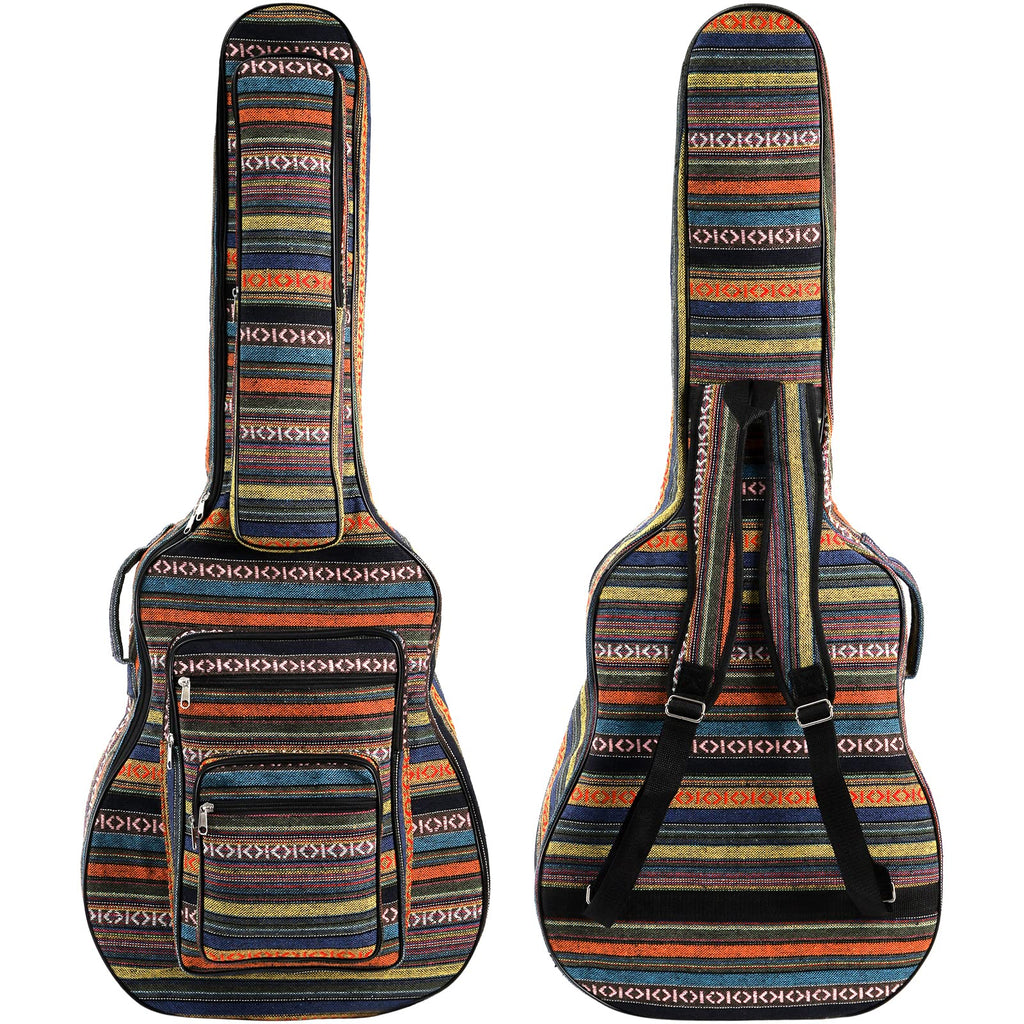 43 Inch Acoustic Guitar Gig Bag with Backpack Strap and 5 Pockets S986990