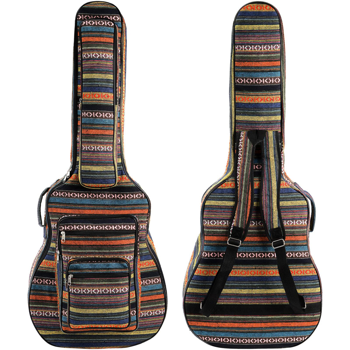 43 Inch Acoustic Guitar Gig Bag with Backpack Strap and 5 Pockets S986990