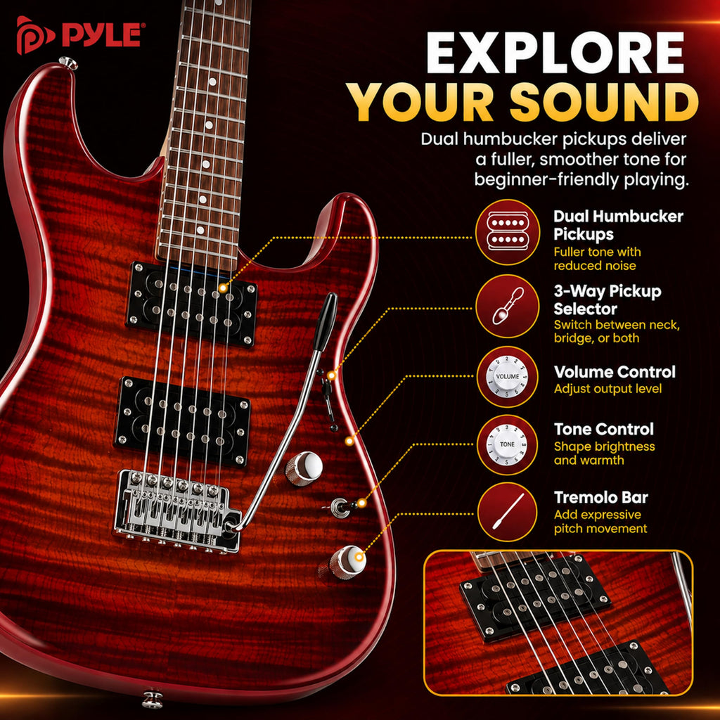 Red Full Size Electric Guitar Kit with Amp P8417