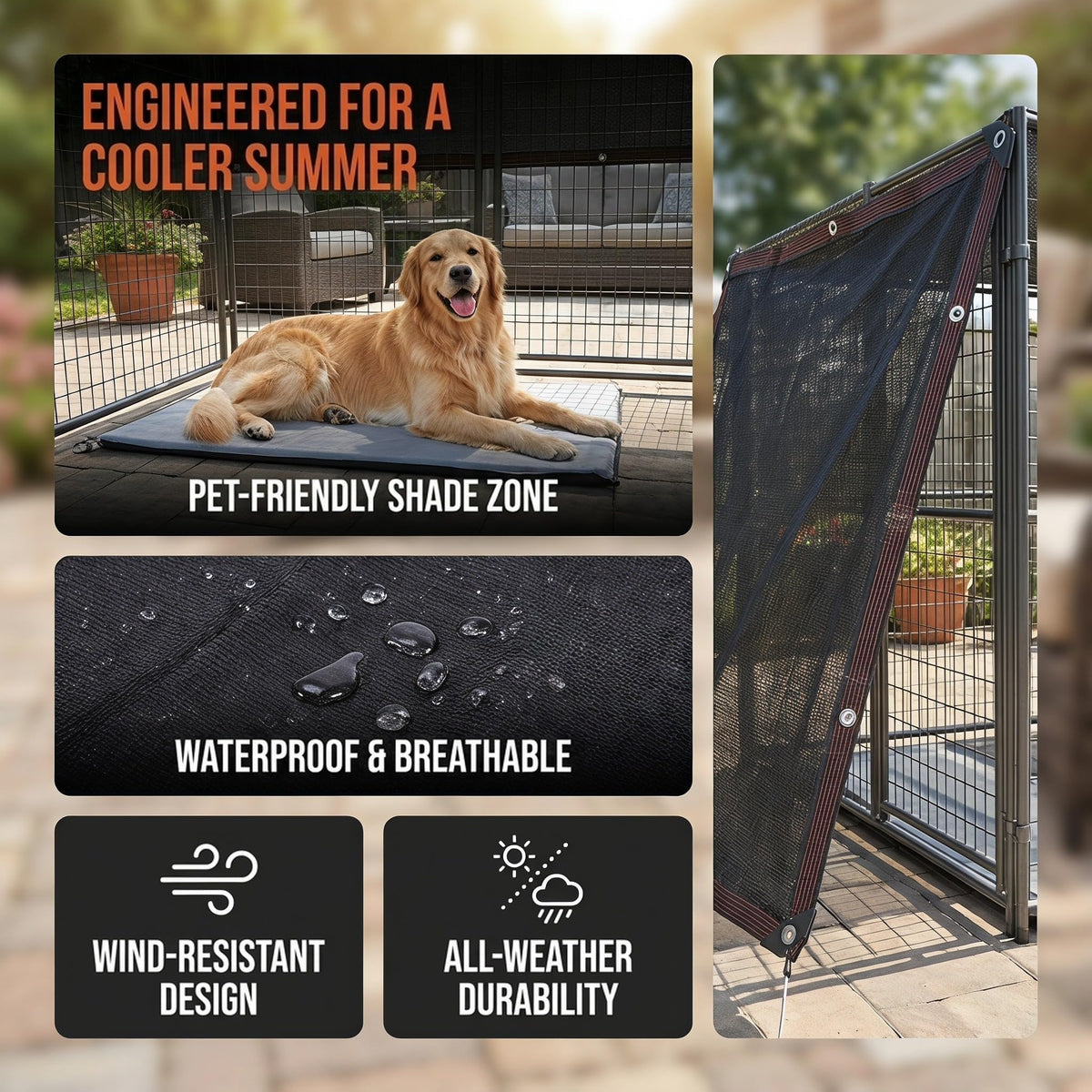 10x10ft Outdoor Dog Kennel Cover W493057